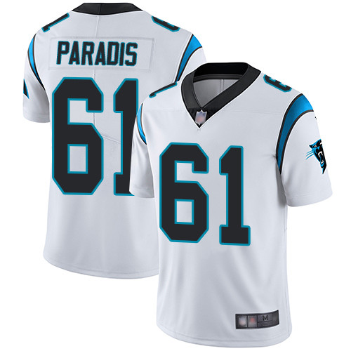 Carolina Panthers Limited White Men Matt Paradis Road Jersey NFL Football #61 Vapor Untouchable